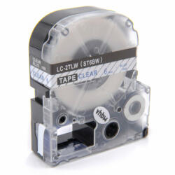 Compatibil Epson LC-ST6BW, 6mm x 8m, text albastru / fundal transparent, banda compatibila (LCST6BW)