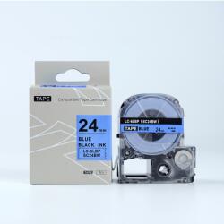 Compatibil Epson LTS24BW, 24mm x 5m, text albastru / fundal alb, banda compatibila (LTS24BW)