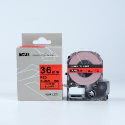 Compatibil Epson LTS36RW, 36mm x 5m, text rosu / fundal alb, banda compatibila (LTS36RW)