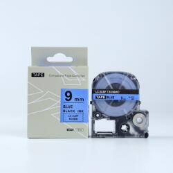 Compatibil Epson LTS9BW, 9mm x 5m, text albastru / fundal alb, banda compatibila (LTS9BW)