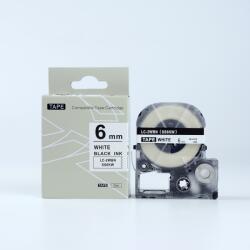 Compatibil Epson HTS6KW, 6mm x 8m, text negru / fundal alb, banda compatibila (HTS6KW)