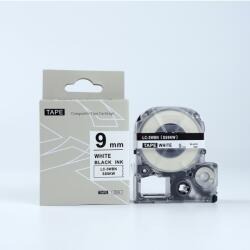 Compatibil Epson HTS9KW, 9mm x 8m, text negru / fundal alb, banda compatibila (HTS9KW)