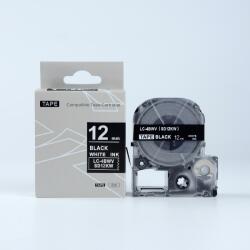 Compatibil Epson LTS12KW, 12mm x 5m, text negru / fundal alb, banda compatibila (LTS12KW)