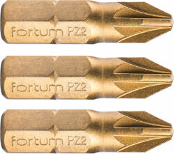 Fortum behajtóhegy PZ, 3 db, S2 acél, Titanium bevonat; PZ 2x25mm, bliszteren