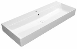 SAPHO GSI Kube X kerámiamosdó 120x47 csapfurattal, csiszolt alsó élek, ExtraGlaze, fehér 94249111 (94249111)