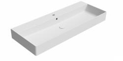 SAPHO GSI Kube X kerámiamosdó csapfurattal csiszolt alsó élekkel 120x47 cm, matt fehér 94249109 (94249109)