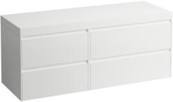 Laufen LANI Moduláris alsószekrény, 140 cm, 4 fiókkal, jobb oldalon 80 cm-es 2 fiókos elemmel, bal oldalon 60 cm-es 2 fiókos elemmel, mosdótartó lap 65 mm vastagsággal, kivágás nélkül, matt fehér színben, Ma