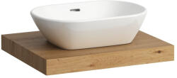 Laufen LANI Mosdótartó lap, 60 cm, kivágással középen, 65 mm vastag, 2 tartókonzollal, Vad Tölgy H4046411122671 (H4046411122671)