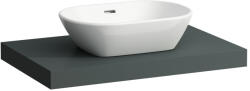 Laufen LANI Mosdótartó lap, 80 cm, kivágással középen, 65 mm vastag, 2 tartókonzollal, Traffic Szürke H4046511122661 (H4046511122661)