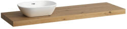 Laufen LANI Mosdótartó lap, 160 cm, kivágással bal oldalon, 65 mm vastag, 3 tartókonzollal, Vad Tölgy H4046921122671 (H4046921122671)