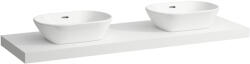 Laufen LANI Mosdótartó lap, 160 cm, kivágással jobb és bal oldalon, 65 mm vastag, 3 tartókonzollal, Matt Fehér H4046941122601 (H4046941122601)