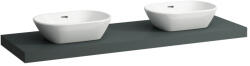 Laufen LANI Mosdótartó lap, 160 cm, kivágással jobb és bal oldalon, 65 mm vastag, 3 tartókonzollal, Traffic Szürke H4046941122661 (H4046941122661)