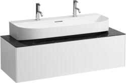 Laufen SONAR Fiók elem, 1 fiók, 816347 csiszolt alsó felületű mosdóhoz, kivágással középen, Matt Fehér/Nero Marquina H4054610341431 (H4054610341431)