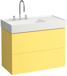 Laufen Kartell LAUFEN Alsószekrény két fiókkal, fiókelosztóval, bal polcos 810338 mosdóhoz, Mustár Sárga H4076180336441 (H4076180336441)