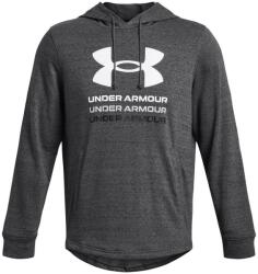 Under Armour Férfi sportos cipzár nélküli pulcsi Under Armour RIVAL TERRY GRAPHIC HOOD szürke 1386047-025 - 3XL