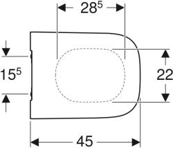 Geberit Smyle Square WC-ülőke, keskeny, Softclose
