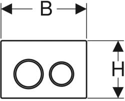 GEBERIT Kappa21 Működtetőlap, matt króm, fényes króm (115.240.KN.1)