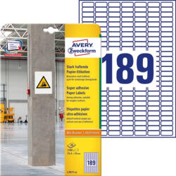 AVERY L7871-20 25, 4x10mm szuper tapadású 3780db-os etikett (L7871-20) - tintasziget