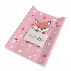  Babastar merev pelenkázó lap 50*80 cm - Rózsaszín szívecskés róka