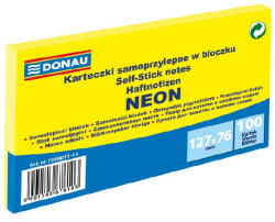 DONAU Öntapadó jegyzettömb DONAU 76x127 mm 100 lap neon sárga (03_00640)