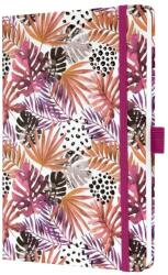 Sigel Jolie notesz, vonalas 13, 5x20 cm, dzsungel lmintás, gumipánttal, Apricot Jungle Fever