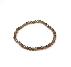 R. M. ékszer Cirkon fazettált zöldesbarna golyó karkötő 4mm (059138)