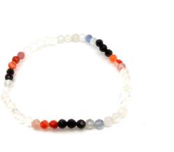 R. M. ékszer Mix zöld narancs fekete fazettált golyó kari 4mm (059555)