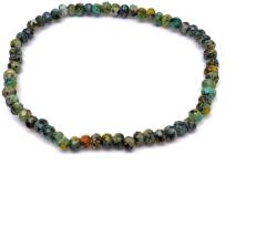 R. M. ékszer Achát tűz faz szín zöld sárga korong kari 4x3mm (059712)