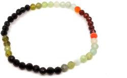 R. M. ékszer Mix zöld bordó fekete fazettált golyó karkötő 4mm (059561)