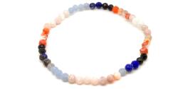 R. M. ékszer Mix kék narancs fazettált golyó karkötő 4mm (059554)