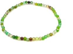 R. M. ékszer Achát fazettált szinezett zöld golyó kari 3-4mm (058658)