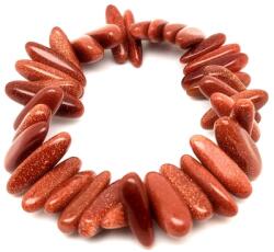 R. M. ékszer Goldstone vörös long chips karkötő 14-20x4-7mm (058946)