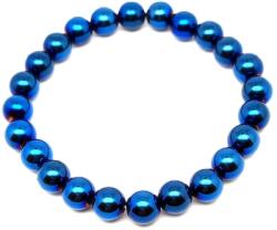 R. M. ékszer Ásvány karkötők Achát electroplated kék golyó kari 8mm (059401)