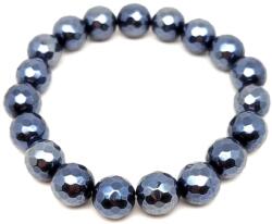 R. M. ékszer Achát hatsz faz aura szürkék golyó karkötő 10mm (059218)