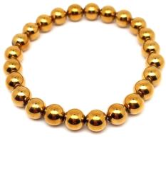 R. M. ékszer Achát electroplated sötétarany golyó kari 8mm (059416)