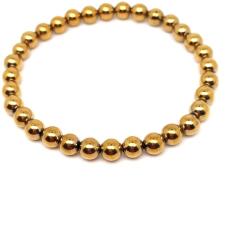R. M. ékszer Achát electroplated arany golyó karkötő 6-7mm (059412)