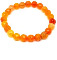 R. M. ékszer Achát tűz fazettált szin narancs golyó kari 8mm (058712)