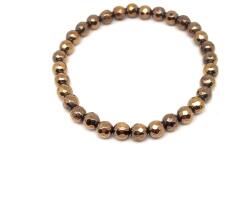 R. M. ékszer Achát hatsz faz aura acélszür. golyó karkötő 6-7mm (059237)