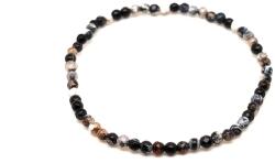 R. M. ékszer Achát tűz faz szinezett fekete golyó kari 3-4mm (058408)