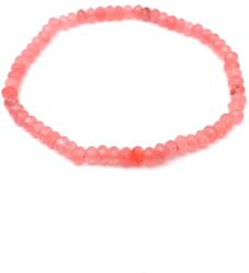 R. M. ékszer Ásvány karkötők Achát faz szin rózsaszín korong kari 4x3mm (058778)