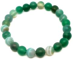 R. M. ékszer Achát golyó kari matt szinez. zöld fehér 8-8, 5mm (058678)