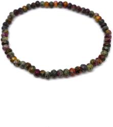 R. M. ékszer Achát tűz faz szin zöld bordó korong kari 4x3mm (059610)