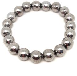 R. M. ékszer Achát hatszög faz aura ezüst golyó karkötő 10-11mm (059222)