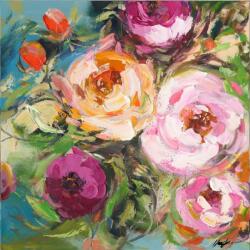 Bizzotto Tablou canvas Flowers 100x3.5x100 cm (0242860)
