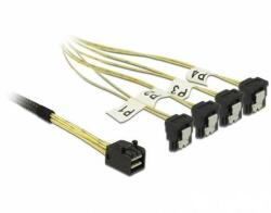 Delock Kábel (85685) Mini SAS HD SFF-8643 | 4 x SATA 7 Pin, ívelt, 1m. | 85685 (85685)