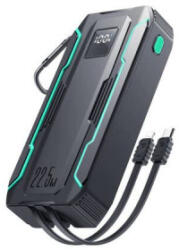 JOYROOM JR-L018 Power Bank 20000mAh 22.5W beépített Lightning/USB-C kábel fekete (6956116797188)