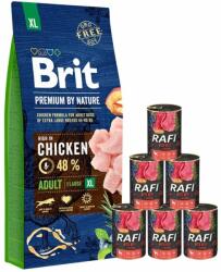 Brit Premium By Nature Adult Extra Large XL 15 kg + hrana umeda cu vita 6x400 g