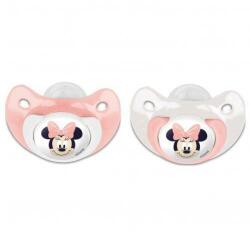 Stor Set 2 Suzete Ortodontice Stor Disney Baby Minnie Mouse din Silicon cu Capac de Protectie 6Luni+ Roz (ST13167)