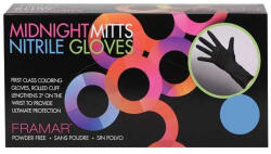 Framar Manusi din nitril nepudrate negre Midnight Mitts 100buc - S (90013)