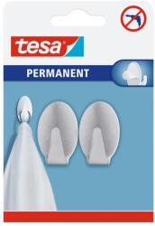 tesa Akasztó, műanyag ovális, L méret, metál, 2 db Tesa (66611-00000-00) - web24